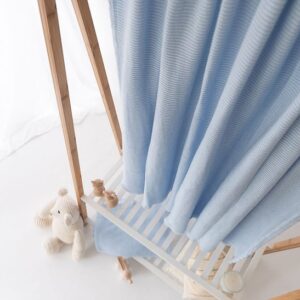 Organic Baby Blue Cot Bed Bamboo Blanket