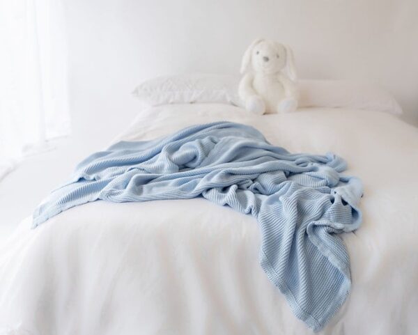 Extra Large Organic Baby Blue Bamboo Throw - The Bamboo Baby Company