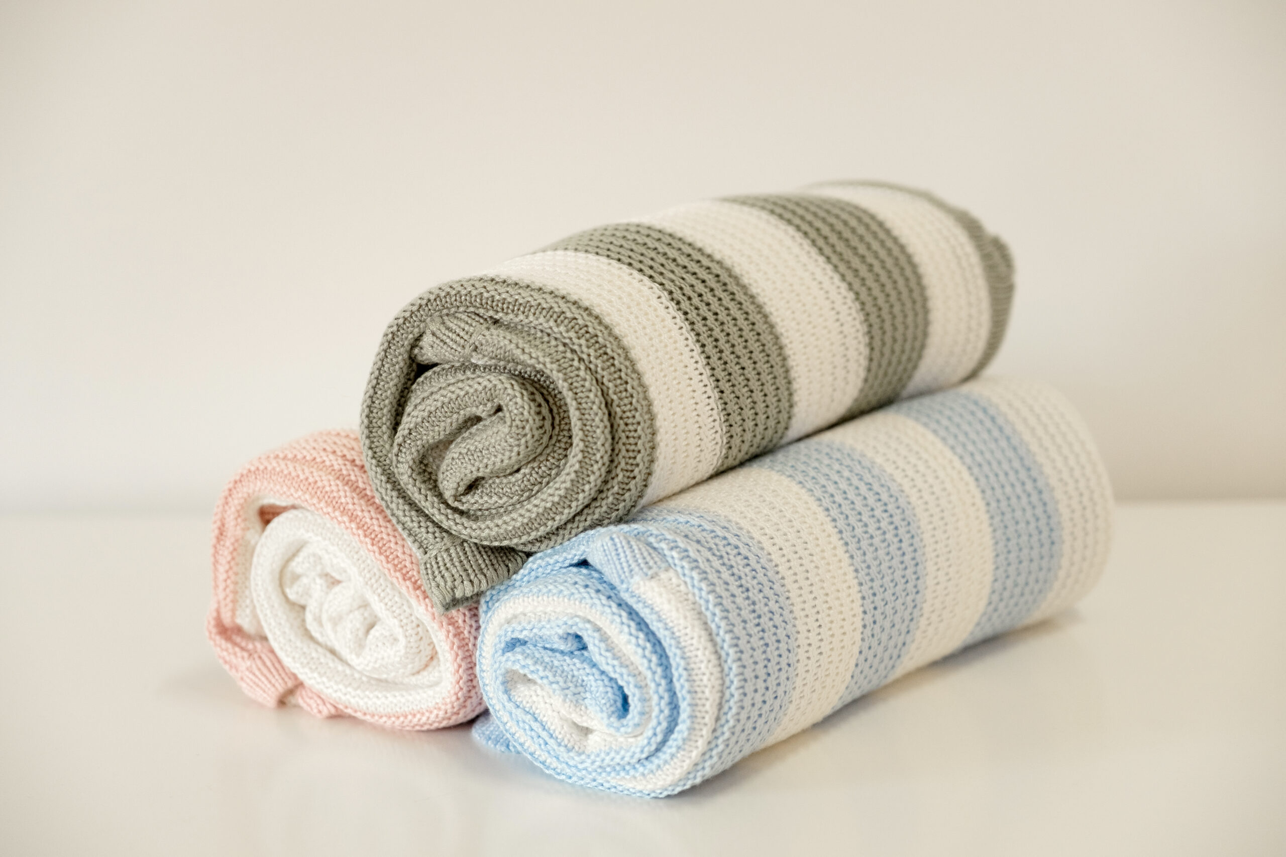 Organic Baby Blue Knitted Bamboo Pram Blanket 4 Organic Baby Blue Knitted Bamboo Pram Blanket - Image 4
