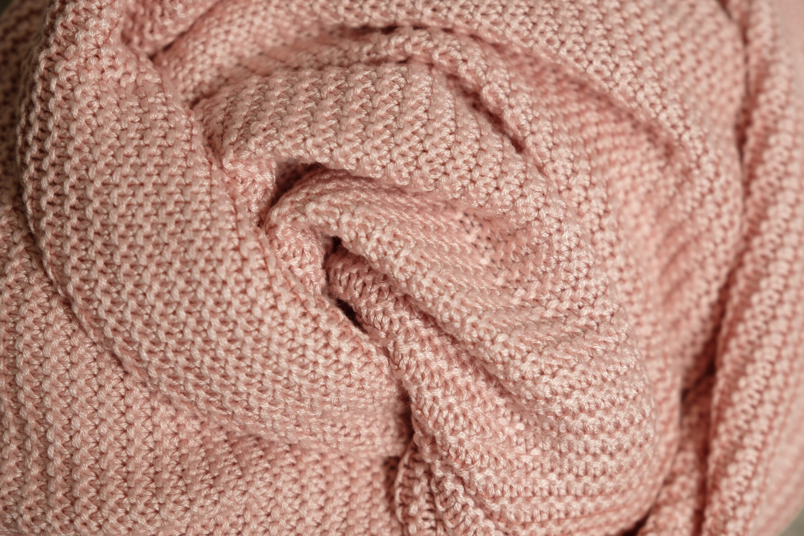 Large Blush Pink Knitted Bamboo Blanket 2 Large Blush Pink Knitted Bamboo Blanket - Image 2