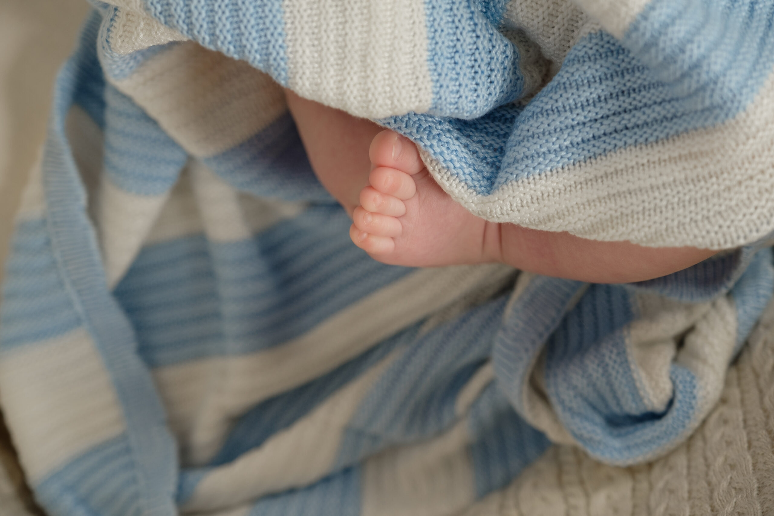 Organic Baby Blue Knitted Bamboo Pram Blanket 2 Organic Baby Blue Knitted Bamboo Pram Blanket - Image 2
