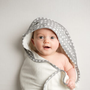 White Hooded Organic Bamboo Baby Towel