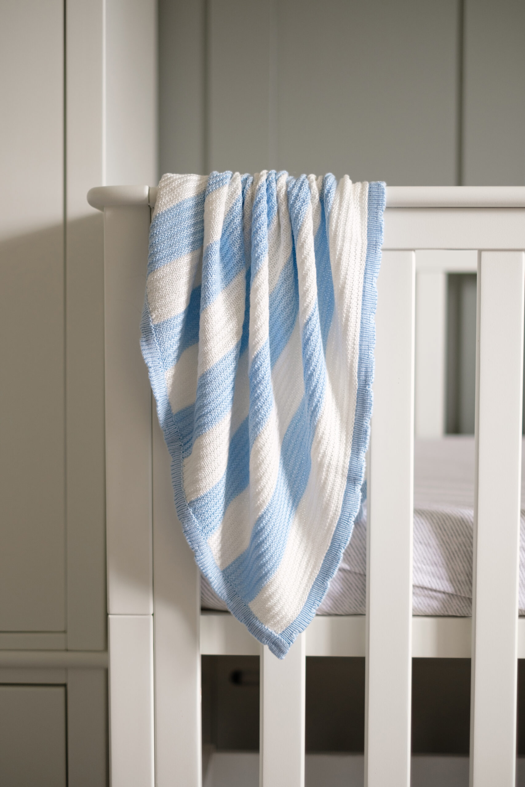Organic Baby Blue Knitted Bamboo Pram Blanket 1 Organic Baby Blue Knitted Bamboo Pram Blanket